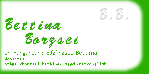bettina borzsei business card
